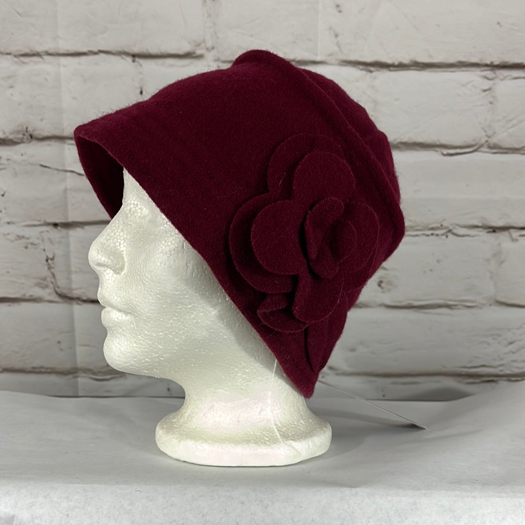 Parkhurst Womens Pull On Burgundy Wool Hat