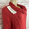 Cotton Country Womens Sweater Large Cowl Neck Cable Knit