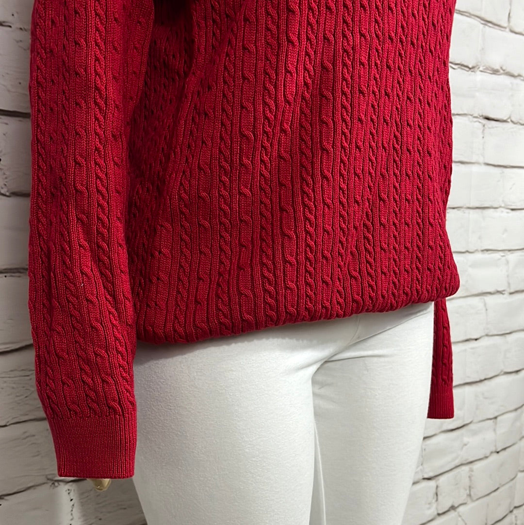 Cotton Country Womens  Sweater Turtleneck X-Large Cable Knit Tight Knit Long Sleeve