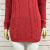 Cotton Country Womens Sweater Large Cowl Neck Cable Knit