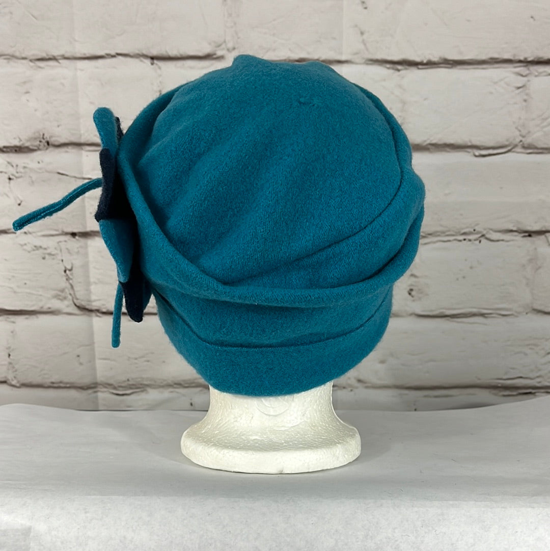 Parkhurst Womens Teal Pull On Wool Hat