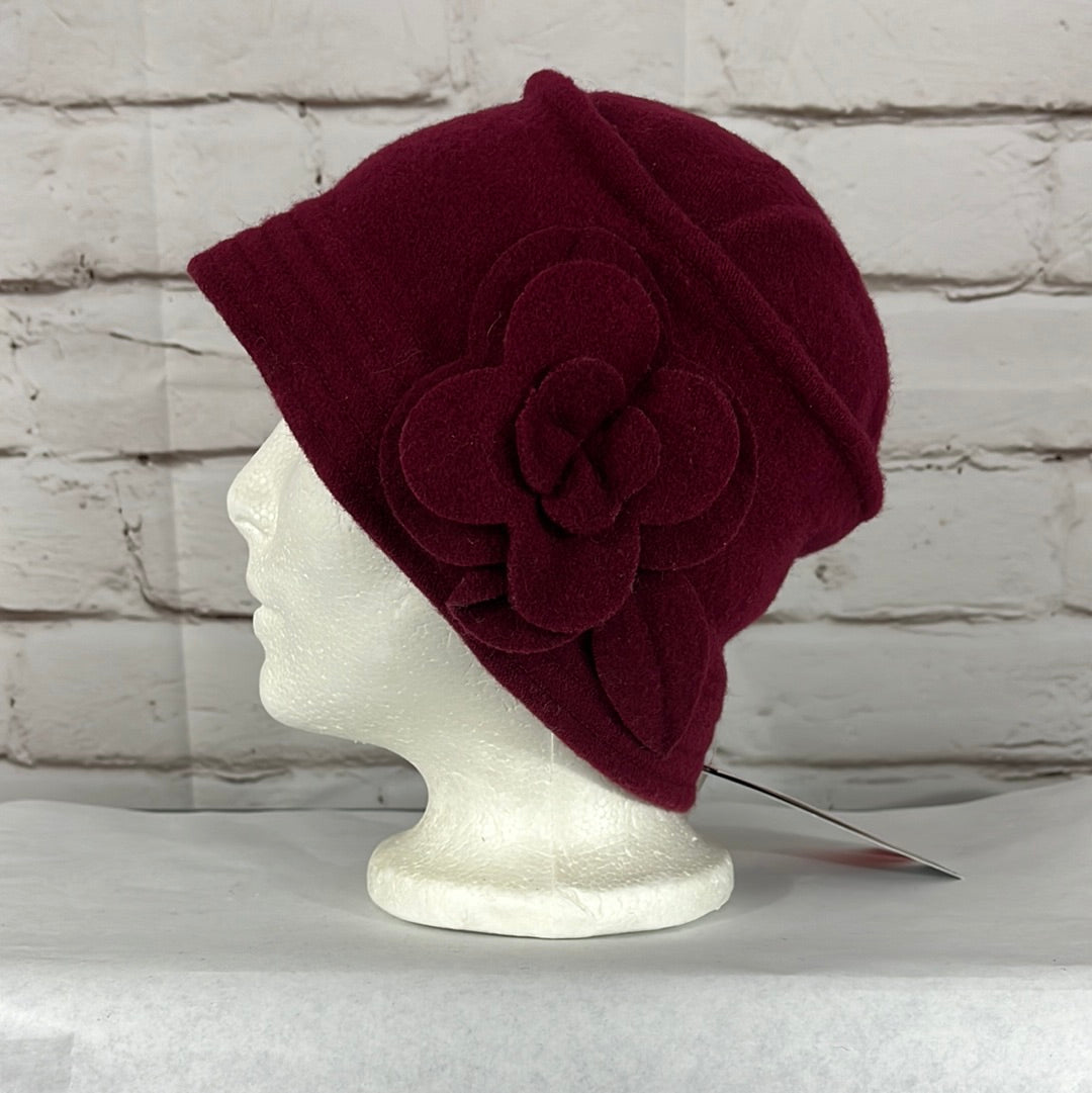 Parkhurst Womens Pull On Burgundy Wool Hat