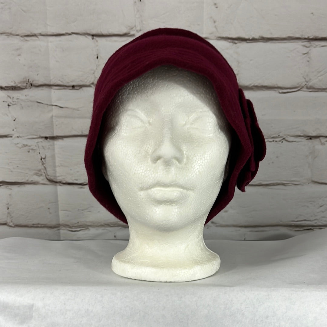 Parkhurst Womens Pull On Burgundy Wool Hat