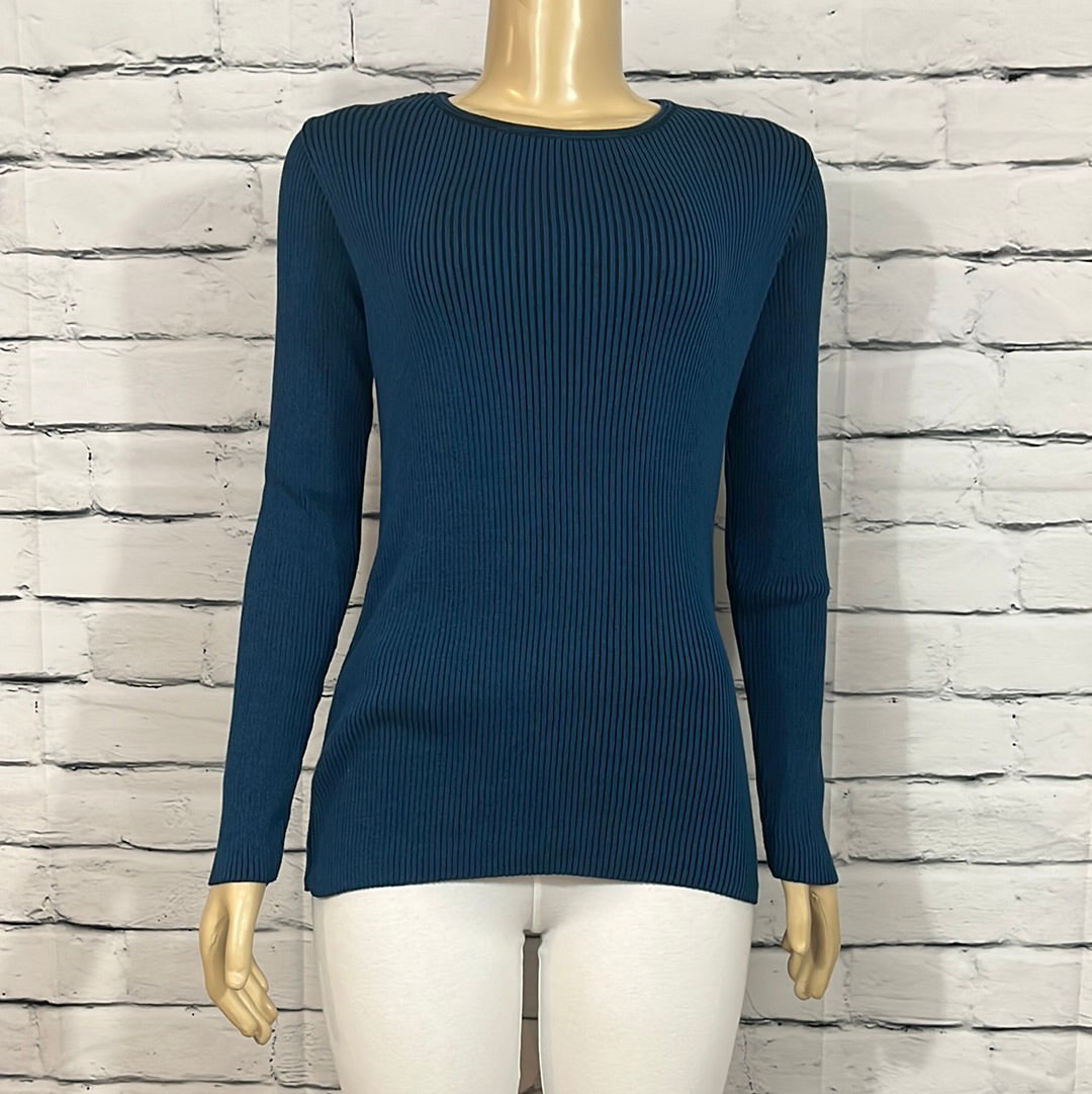 Parkhurst Sweater Womens Crew Neck Stretch Tight Knit Long Sleeve