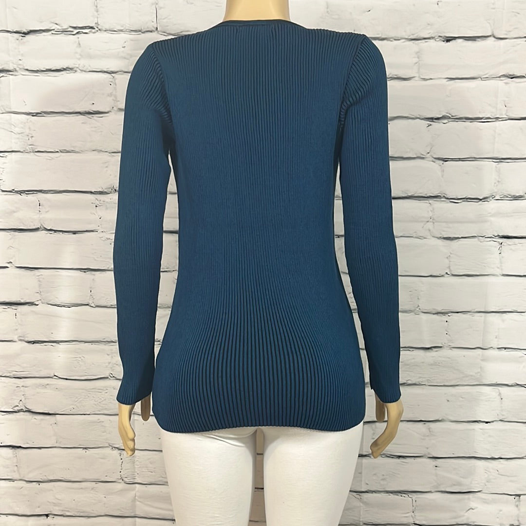 Parkhurst Sweater Womens Crew Neck Stretch Tight Knit Long Sleeve