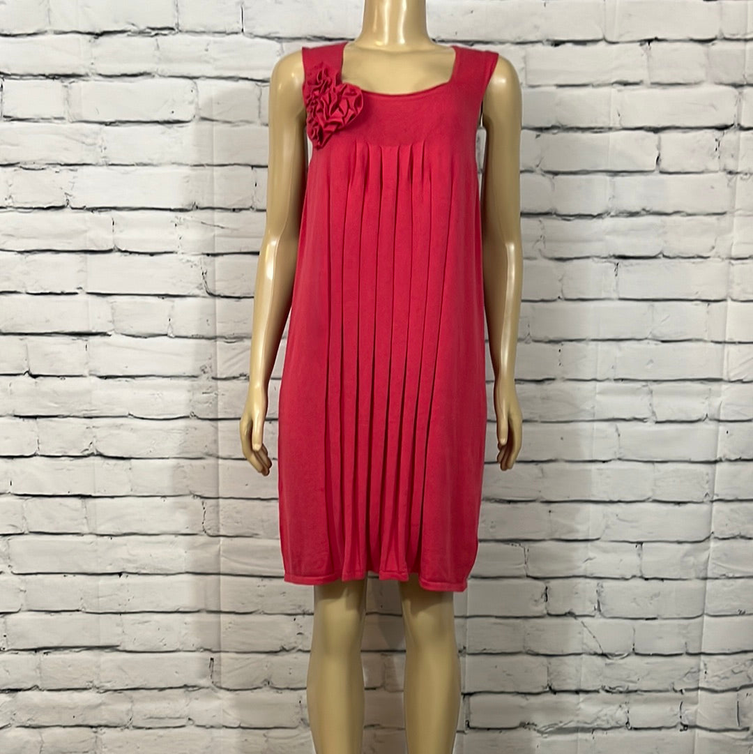 Parkhurst Dress Womens Medium Scoop Neck Pleated Knee Length