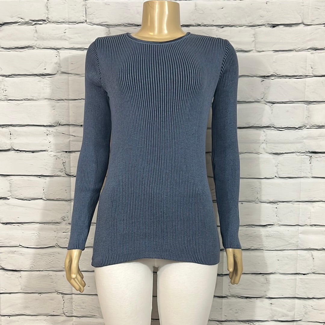 Parkhurst Sweater Womens Crew Neck Stretch Tight Knit Long Sleeve