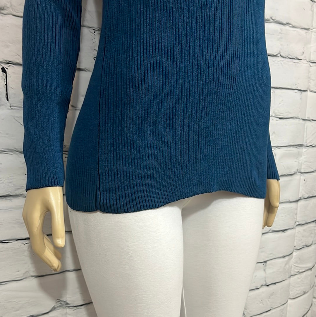 Parkhurst Sweater Womens Crew Neck Stretch Tight Knit Long Sleeve