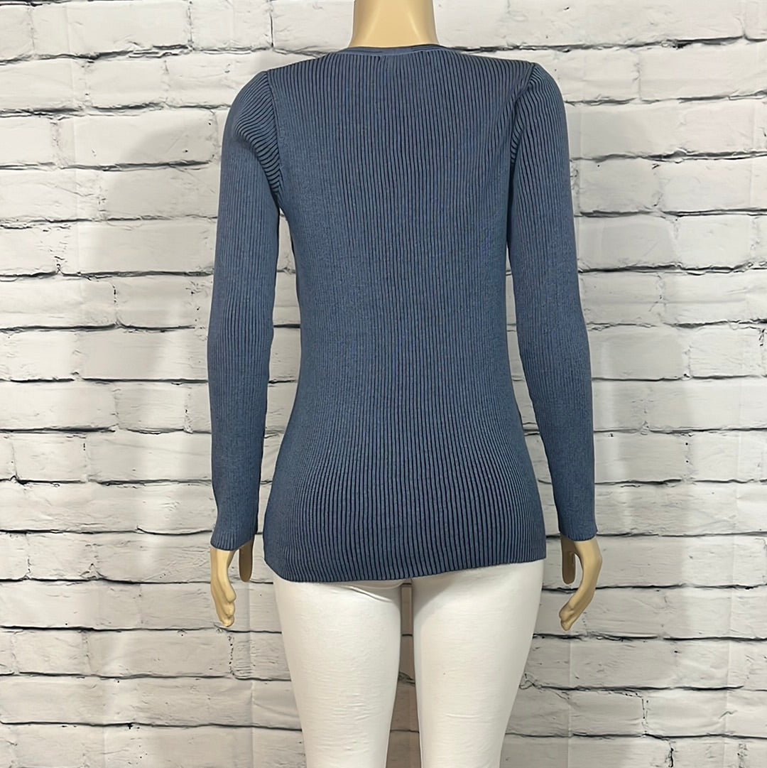 Parkhurst Sweater Womens Crew Neck Stretch Tight Knit Long Sleeve