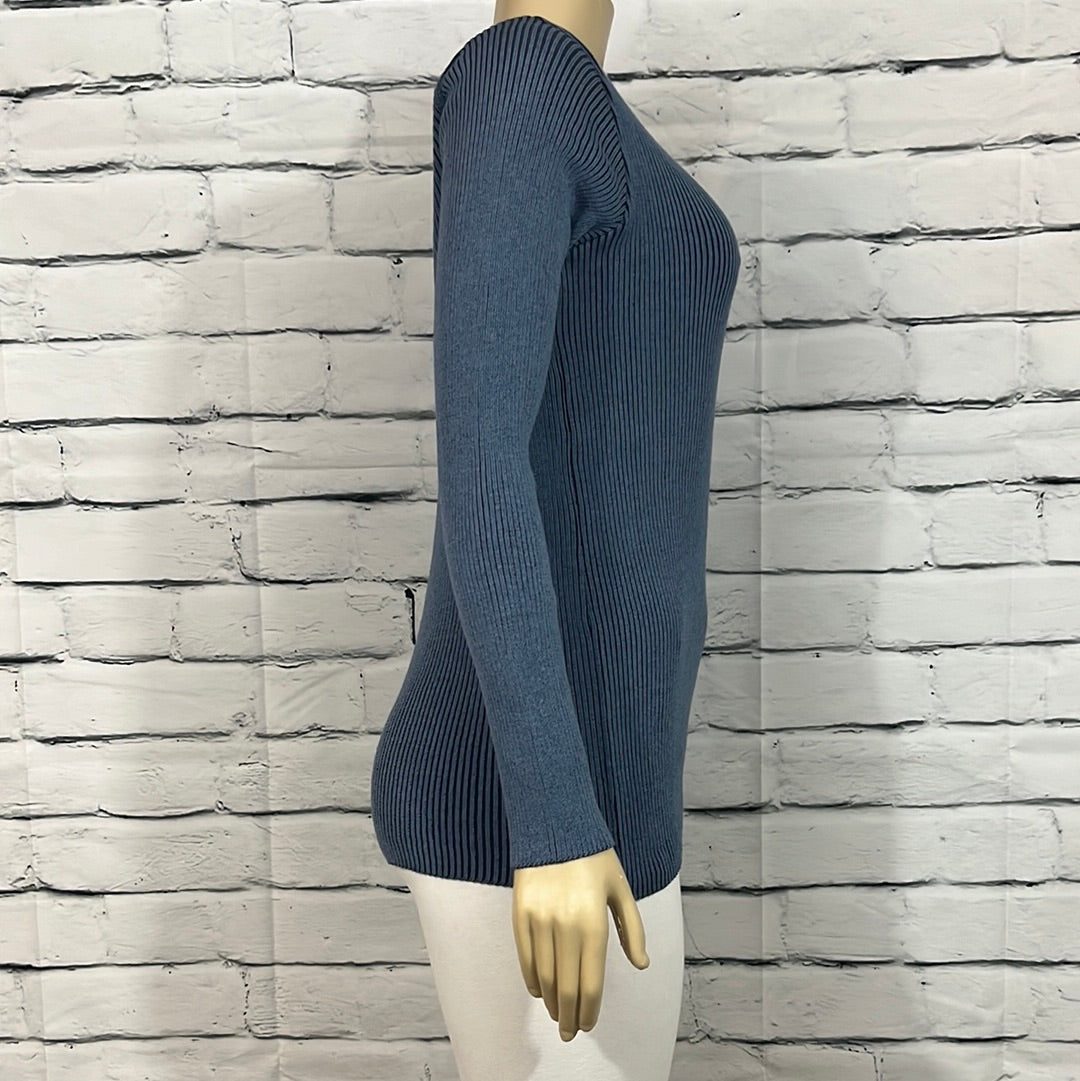 Parkhurst Sweater Womens Crew Neck Stretch Tight Knit Long Sleeve