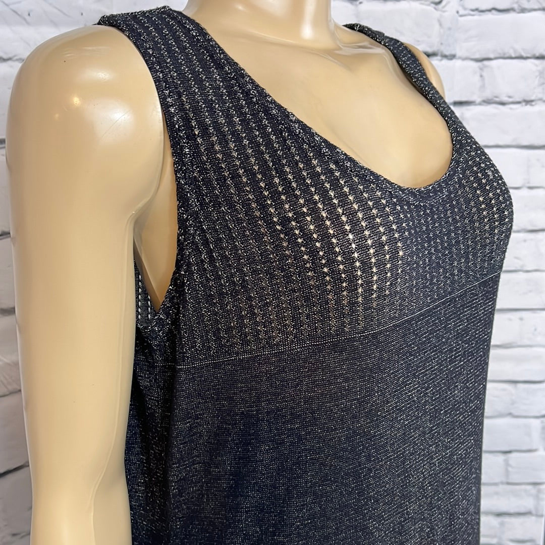 Parkhurst Top Womens Large Black Scoop Neck Sleeveless Tank Top