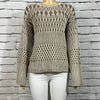 Cotton Country Sweater Womens Bell Sleeve Round Neck Tight Knit Cable Knit