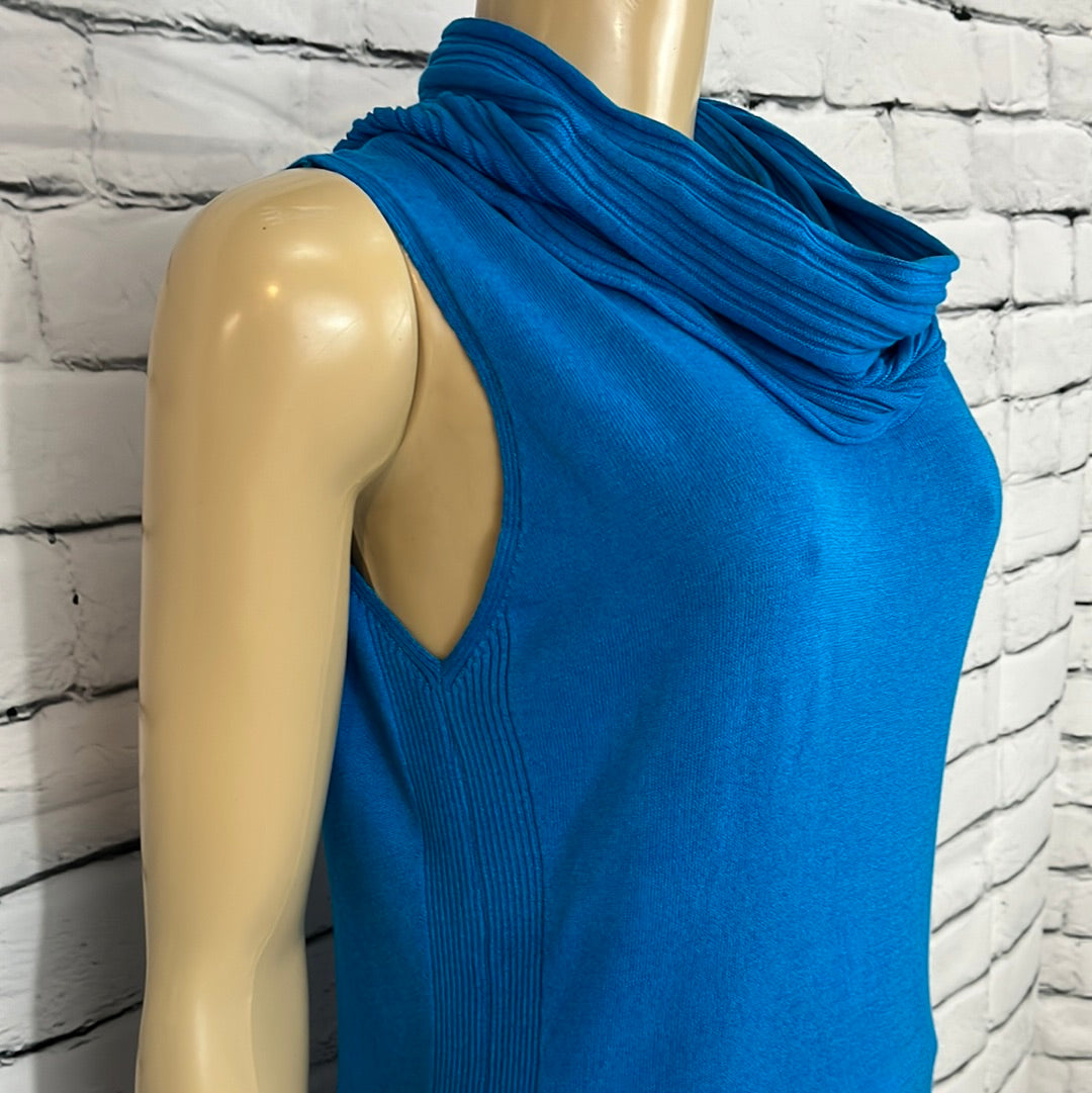 Parkhurst Top Womens Cowl Neck Tight Knit Sleeveless Relax Fit