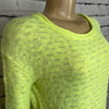 Parkhurst Sweater Womens Round Neck Open Knit Citron 3/4 Sleeve Relaxed