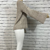 Cotton Country Sweater Womens Bell Sleeve Round Neck Tight Knit Cable Knit