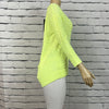 Parkhurst Sweater Womens Round Neck Open Knit Citron 3/4 Sleeve Relaxed