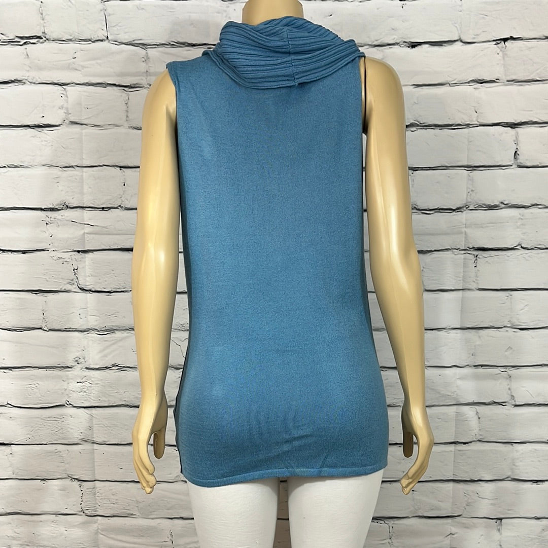 Parkhurst Top Womens Cowl Neck Tight Knit Sleeveless Relax Fit