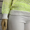 Parkhurst Sweater Womens Round Neck Open Knit Glow 3/4 Sleeve Relaxed