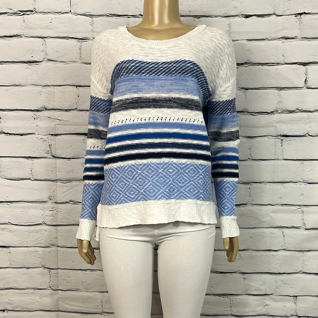 Cotton Country Sweater Womens Round Neck Tight Knit Lightweight Long Sleeve