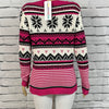 Cotton Country Sweater Womens V-Neck Fair Isle Long