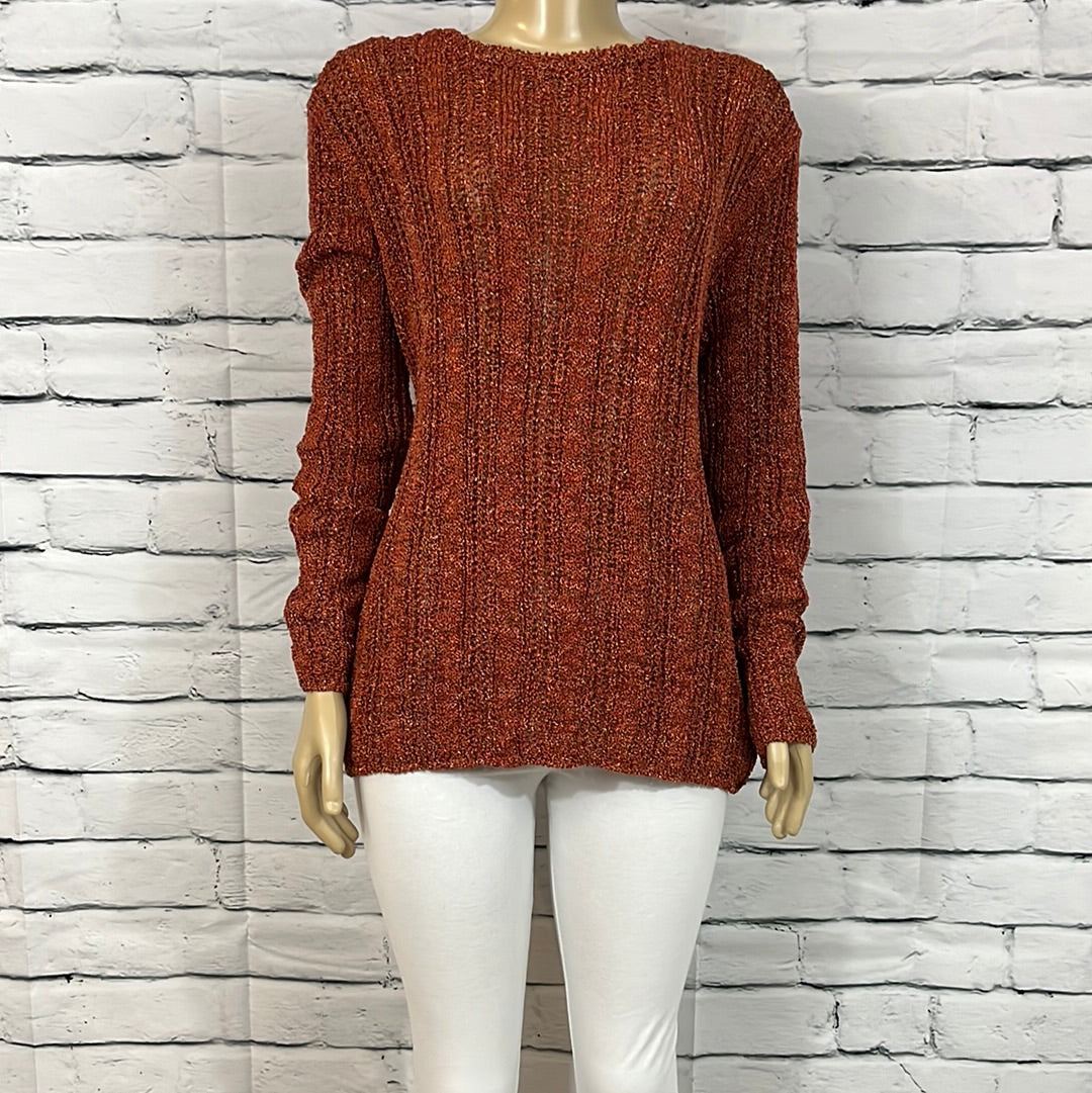 Parkhurst Sweater Womens Round Neck Stretch Knit Falls Past Waist