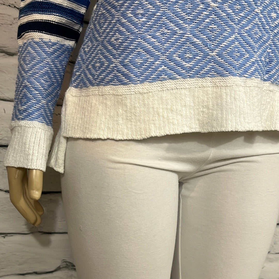 Cotton Country Sweater Womens Round Neck Tight Knit Lightweight Long Sleeve