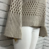 Cotton Country Sweater Womens Bell Sleeve Round Neck Tight Knit Cable Knit