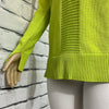 Cotton Country Tunic Womens  Medium V-Neck Tight Knit Lime Long Sleeve