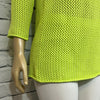 Cotton Country Sweater Womens Square Neck Open Knit 3/4 Sleeve Relaxed