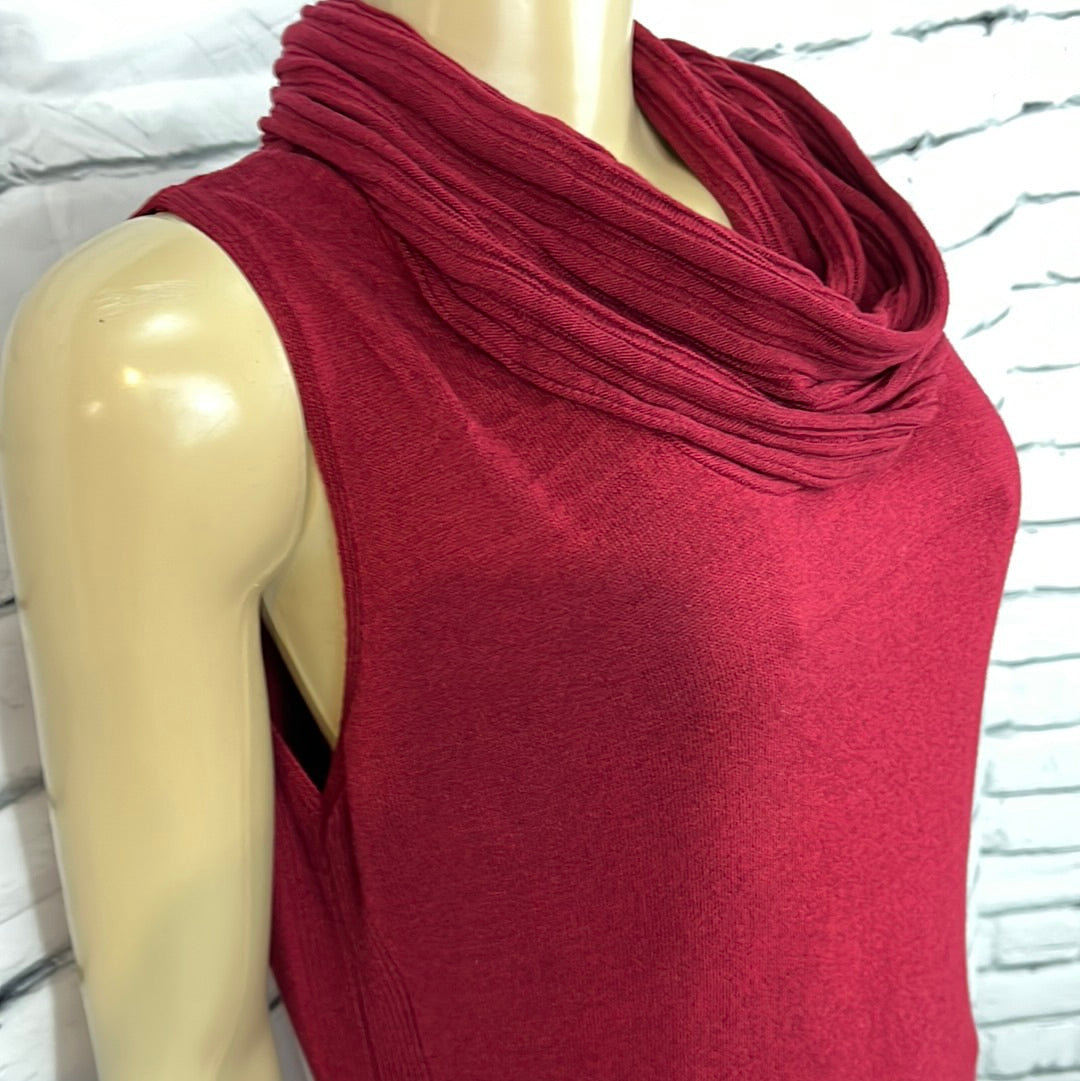 Parkhurst Top Womens Cowl Neck Tight Knit Sleeveless Relax Fit