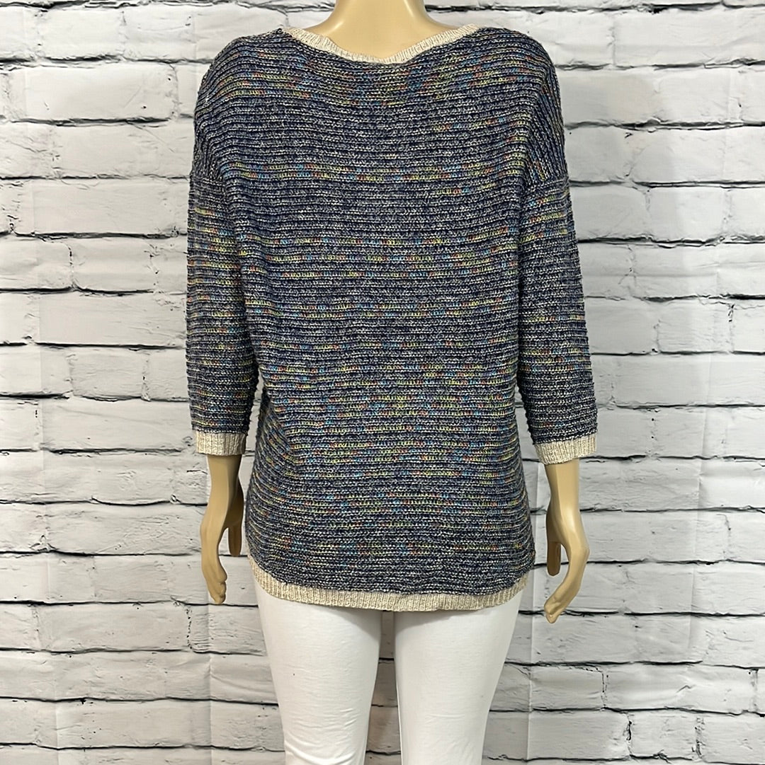 Cotton Country Sweater Womens Round Neck Tight Knit Long Sleeve Lightweight