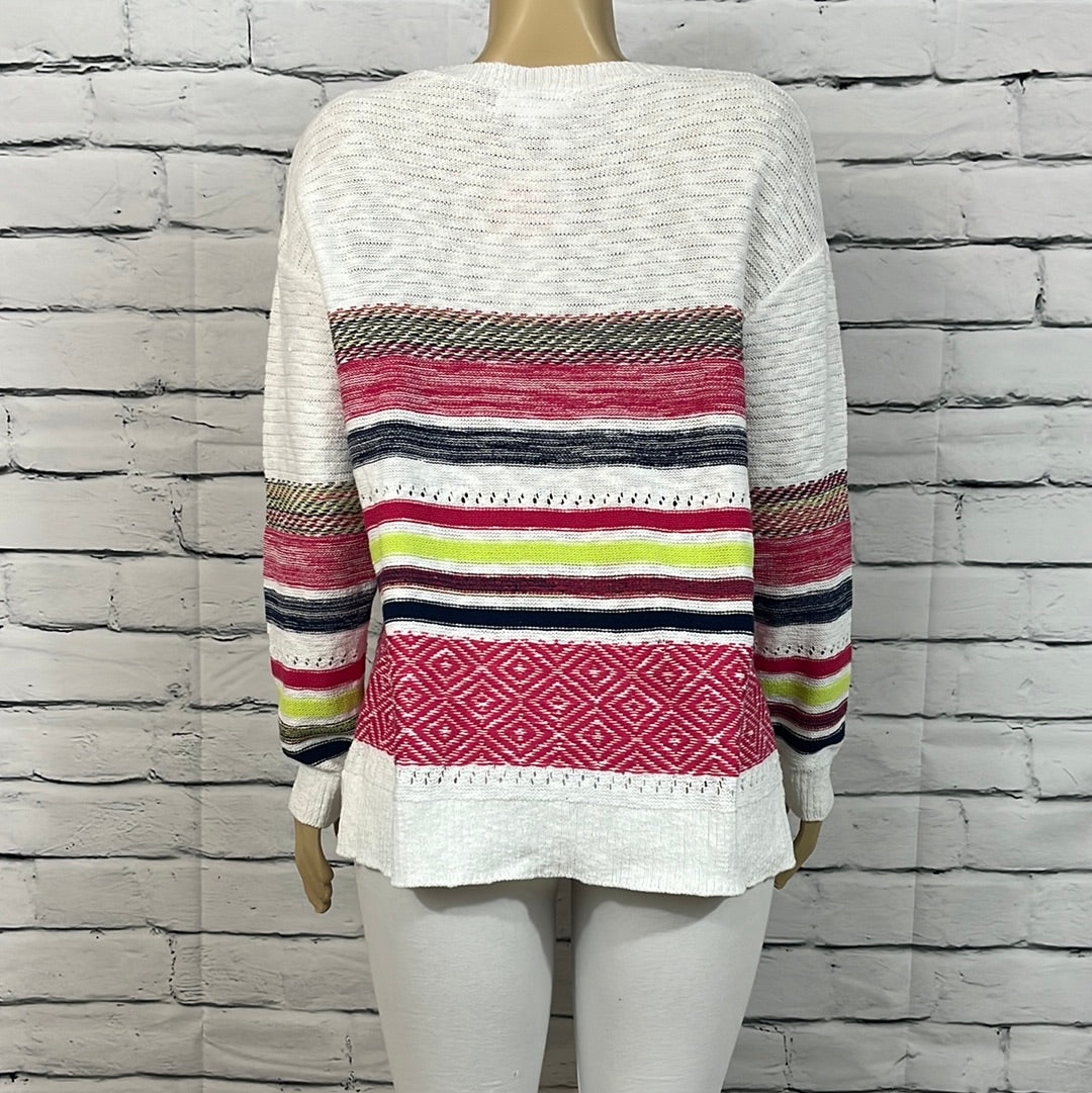 Cotton Country Sweater Womens Round Neck Tight Knit Lightweight Long Sleeve