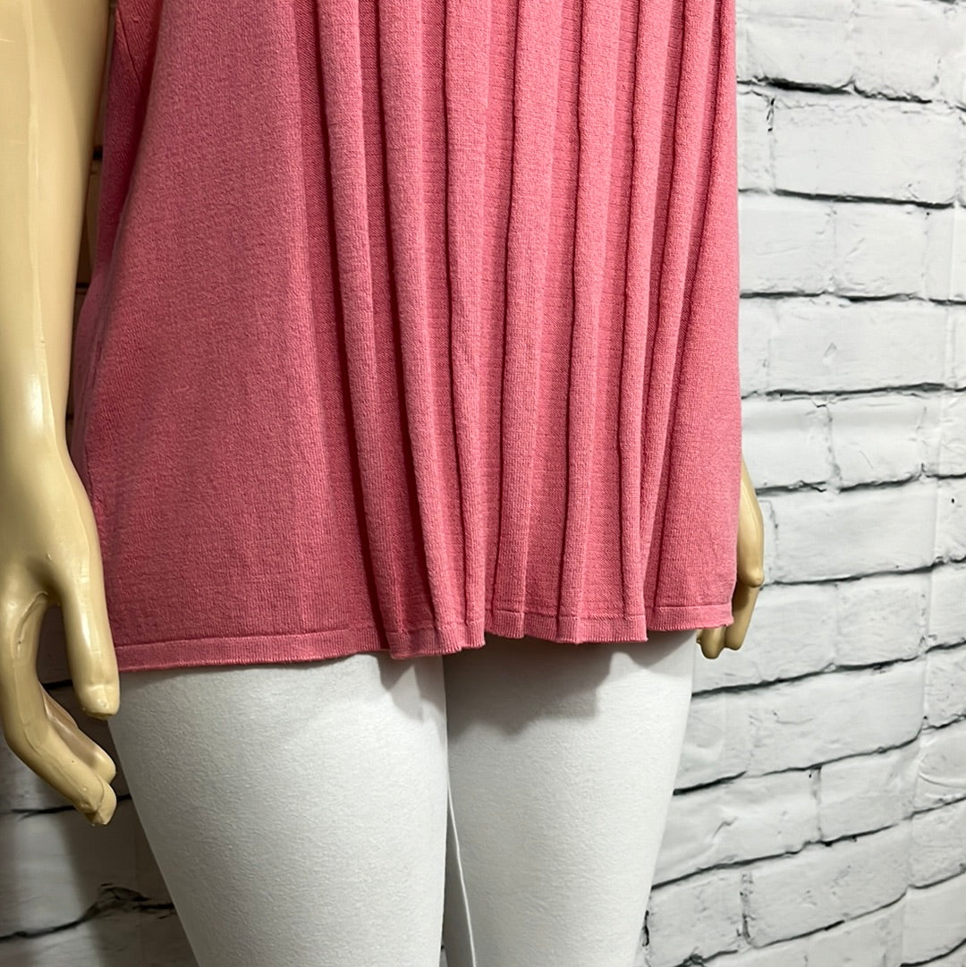 Parkhurst Top Womens Scoop Neck Pleated Cap Sleeve Relaxed Lightweight