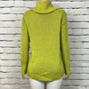 Cotton Country Sweater Womens Medium Cowl Neck Tight Cable Knit Lime