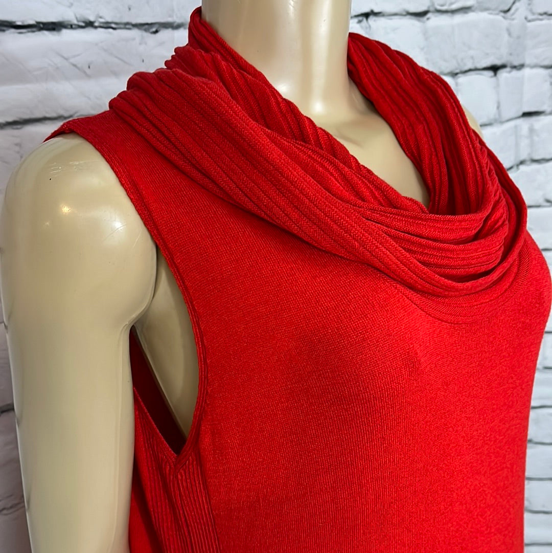 Parkhurst Top Womens Cowl Neck Tight Knit Sleeveless Relax Fit