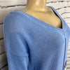 Cotton Country Sweater Womens V-Neck Tight Knit 3/4 Sleeve Relax