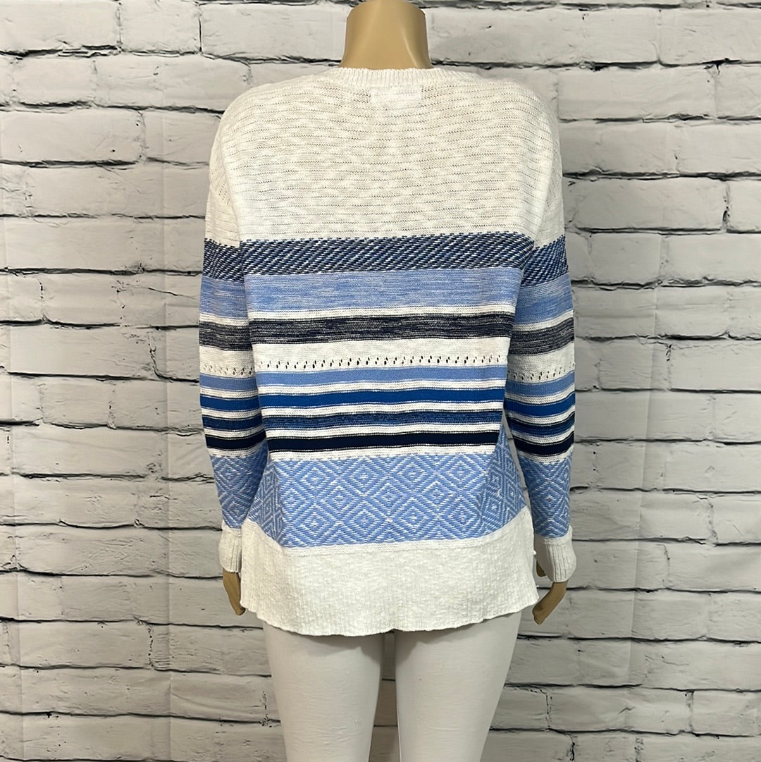 Cotton Country Sweater Womens Round Neck Tight Knit Lightweight Long Sleeve