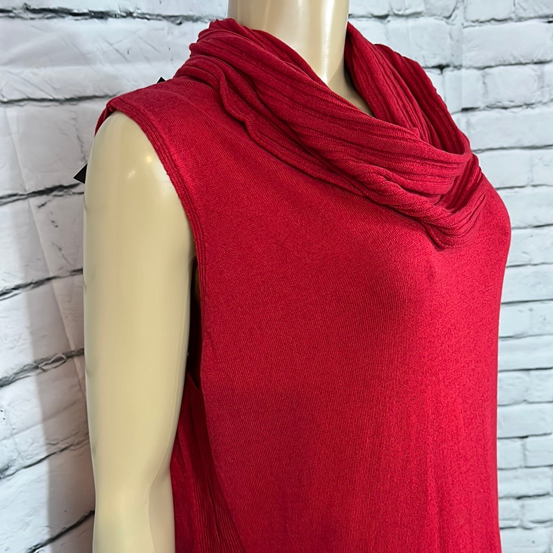 Parkhurst Top Womens Cowl Neck Tight Knit Sleeveless Relax Fit