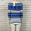 Cotton Country Sweater Womens V-Neck Fair Isle Long