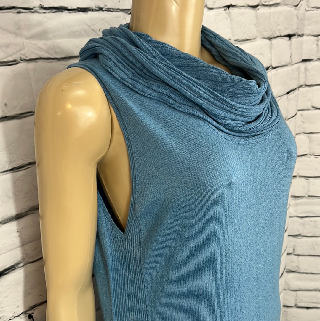 Parkhurst Top Womens Cowl Neck Tight Knit Sleeveless Relax Fit