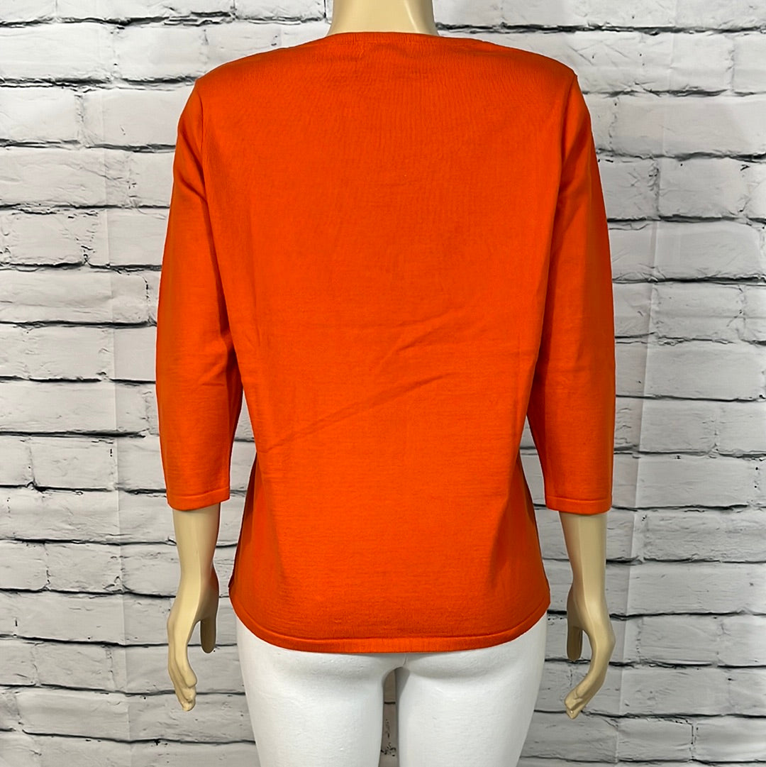 Parkhurst Top Womens Round Neck Lightweight Relaxed 3/4 Sleeve