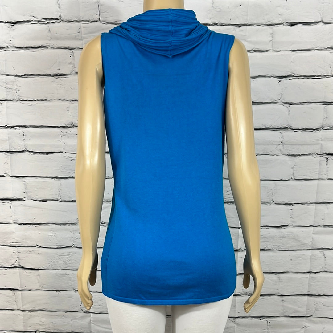 Parkhurst Top Womens Cowl Neck Tight Knit Sleeveless Relax Fit